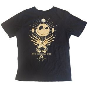 EUC Disney Black and Gold Jack Skellington T-Shirt Boys size M